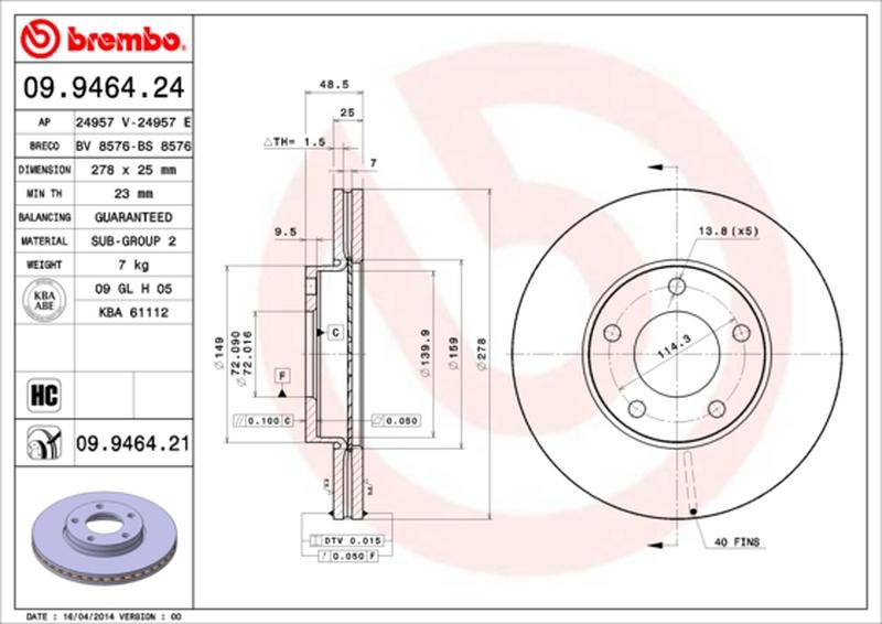 BREMBO 09-9464-21