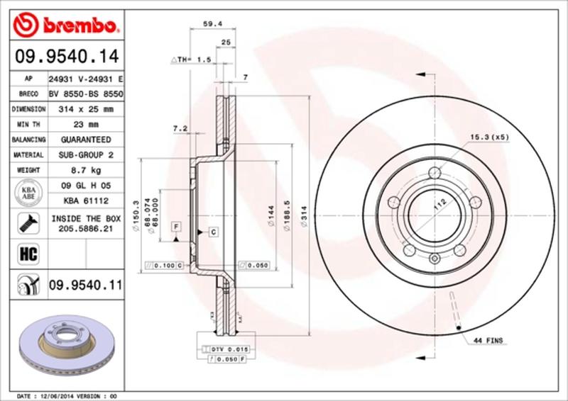 BREMBO 09-9540-11