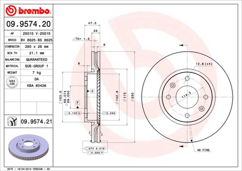 BREMBO 09-9574-21