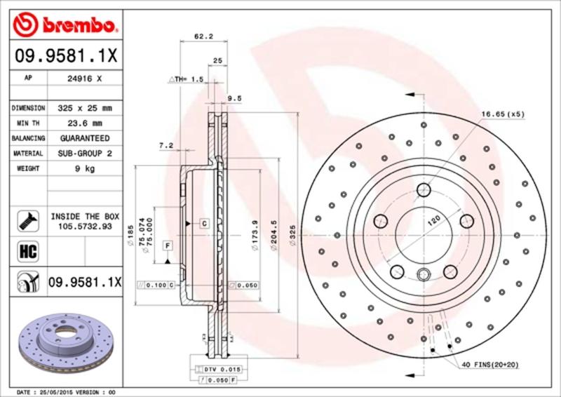 BREMBO 09-9581-1X