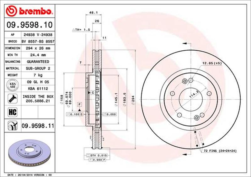 BREMBO 09-9598-11