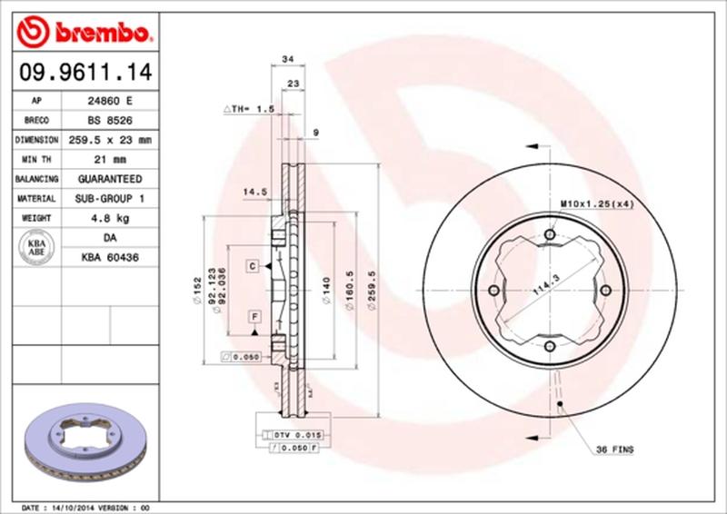 BREMBO 09-9611-14