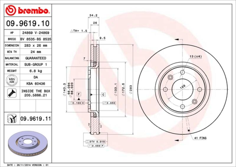 BREMBO 09-9619-10