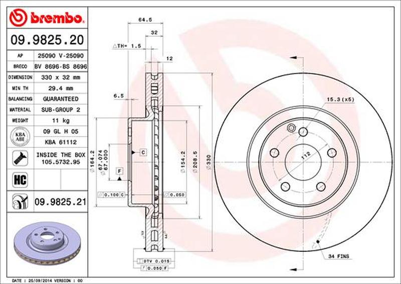 BREMBO 09-9825-21
