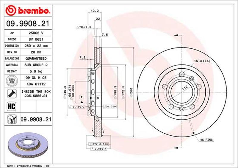 BREMBO 09-9908-21