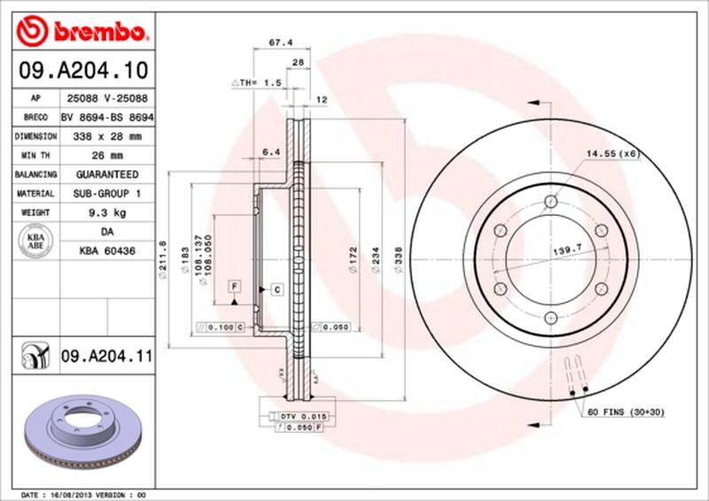 BREMBO 09-A204-11