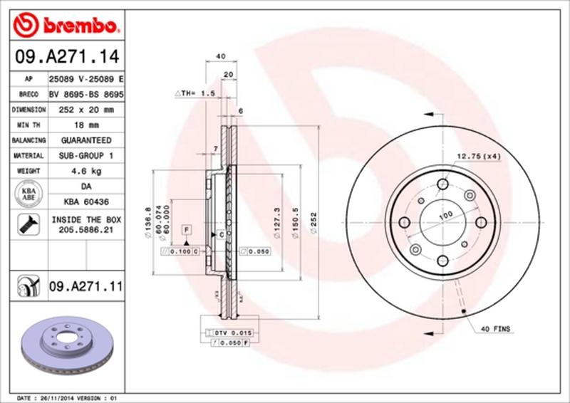 BREMBO 09-A271-11