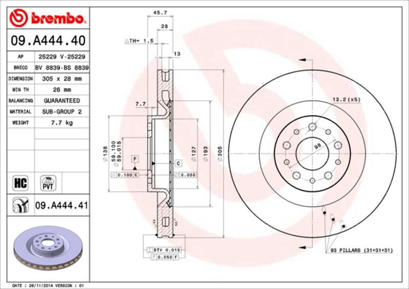 BREMBO 09-A444-40