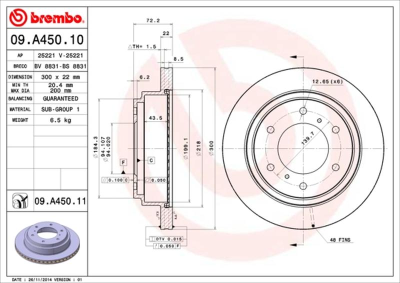BREMBO 09-A450-10