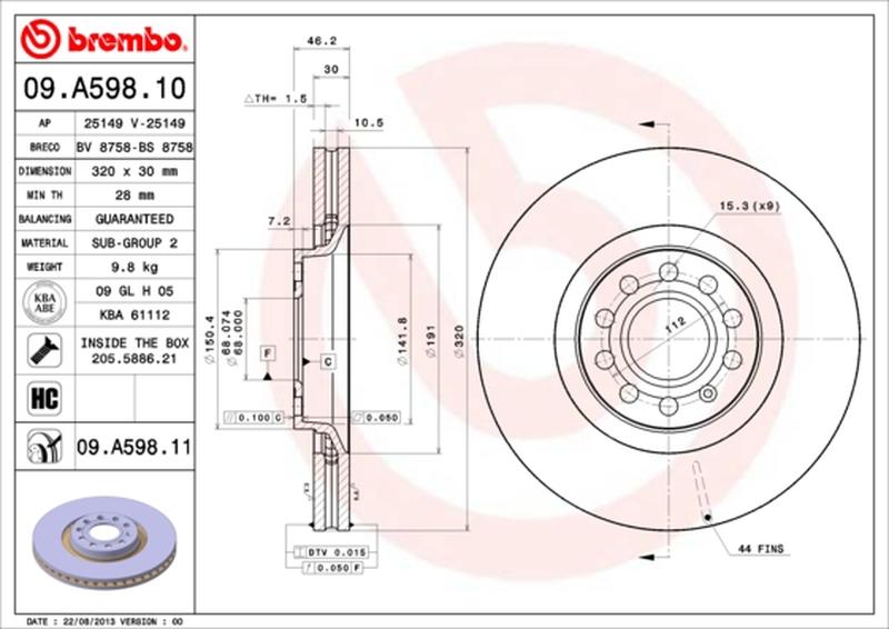 BREMBO 09-A598-11