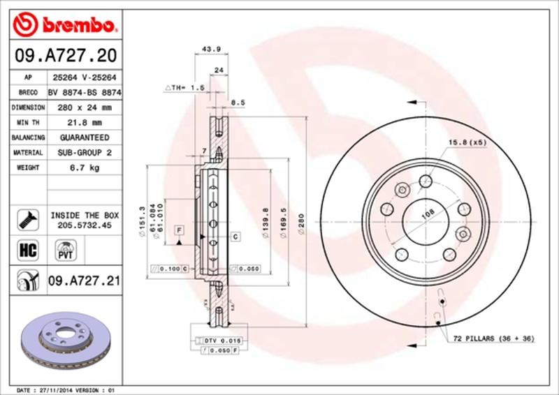BREMBO 09-A727-20