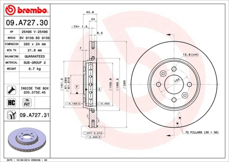 BREMBO 09-A727-31