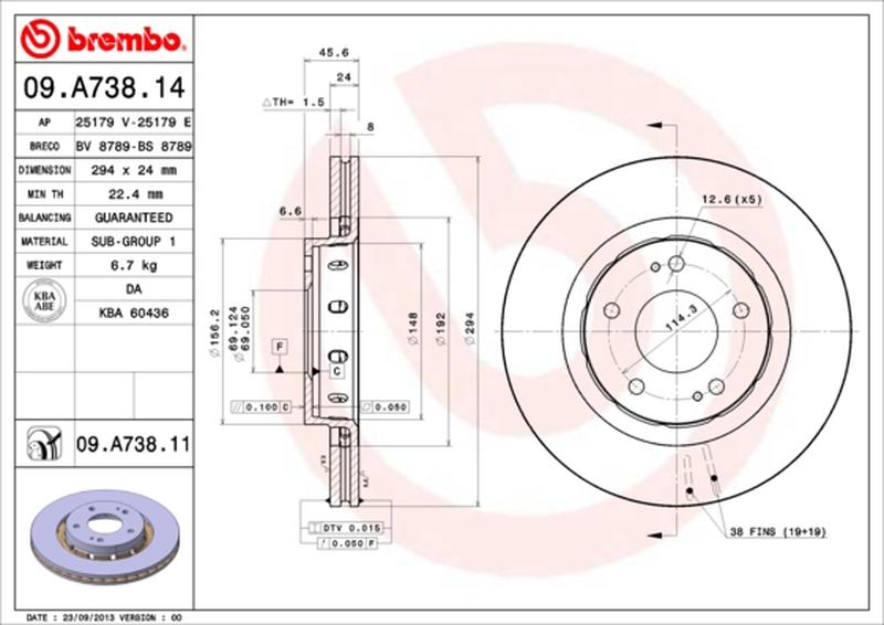 BREMBO 09-A738-11