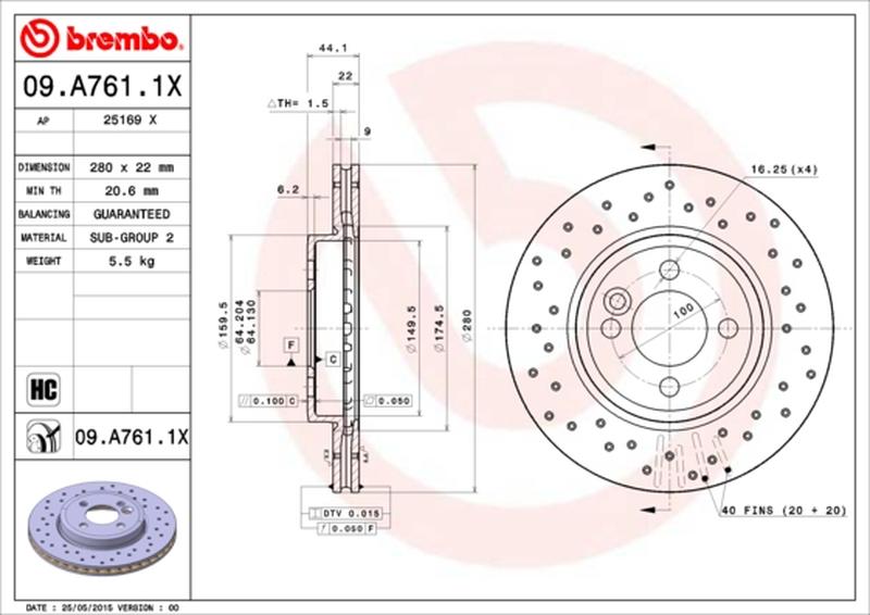 BREMBO 09-A761-1X