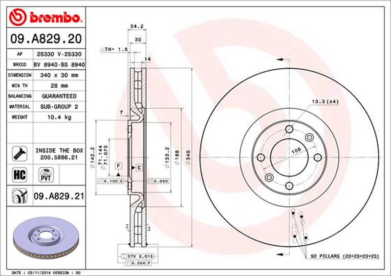 BREMBO 09-A829-21