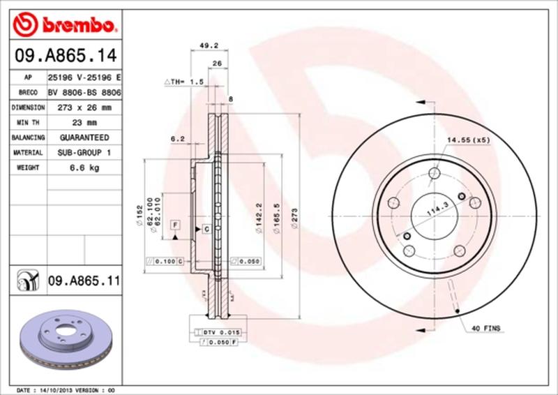 BREMBO 09-A865-11