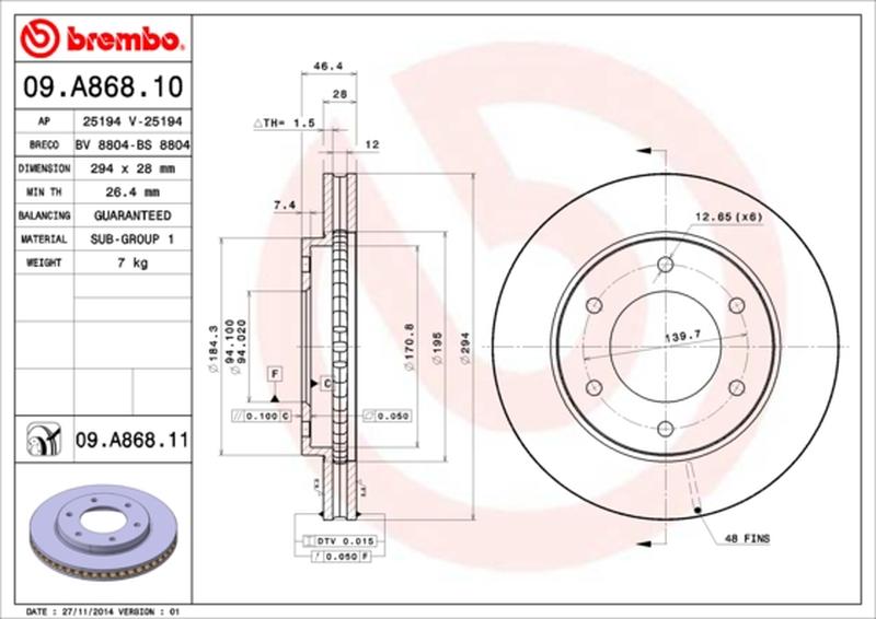 BREMBO 09-A868-10