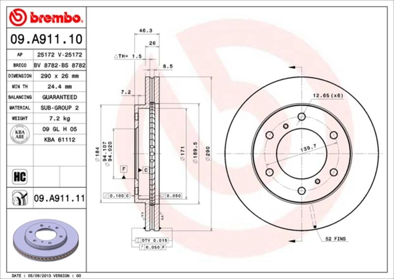 BREMBO 09-A911-11
