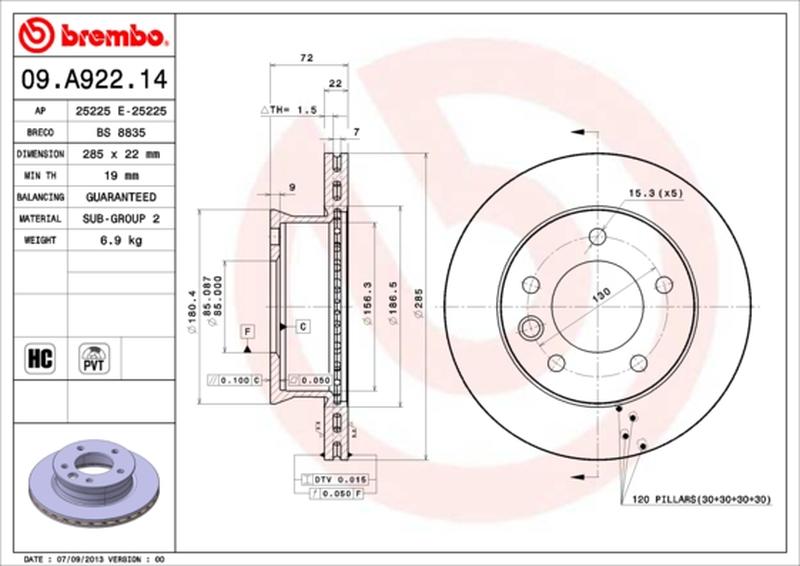 BREMBO 09-A922-14