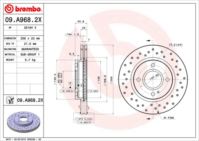 BREMBO 09-A968-2X