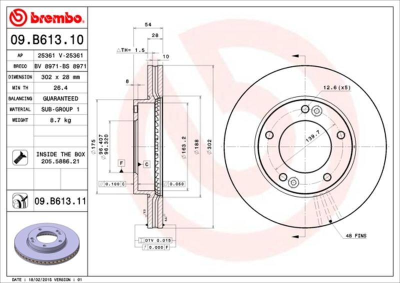 BREMBO 09-B613-11