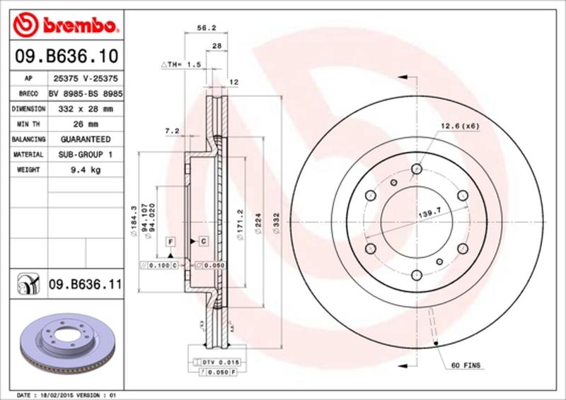 BREMBO 09-B636-11