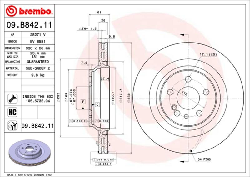 BREMBO 09-B842-11