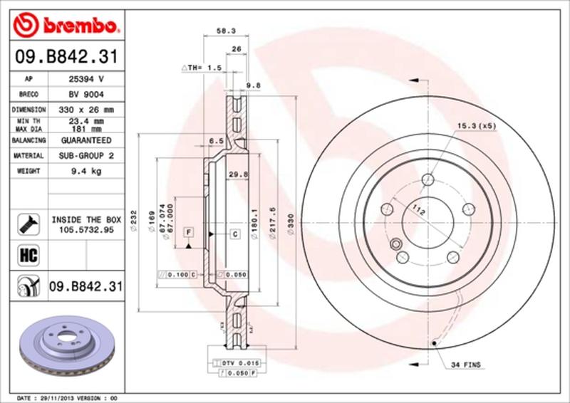 BREMBO 09-B842-31