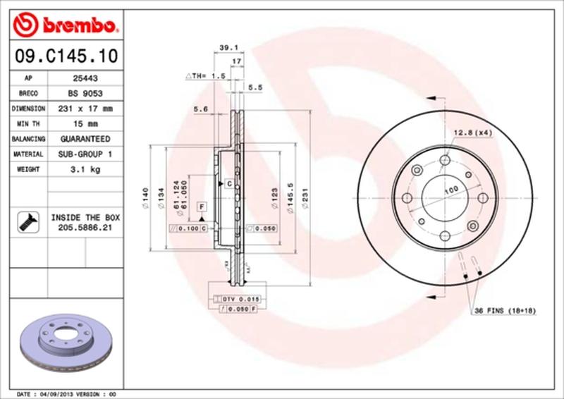 BREMBO 09-C145-10